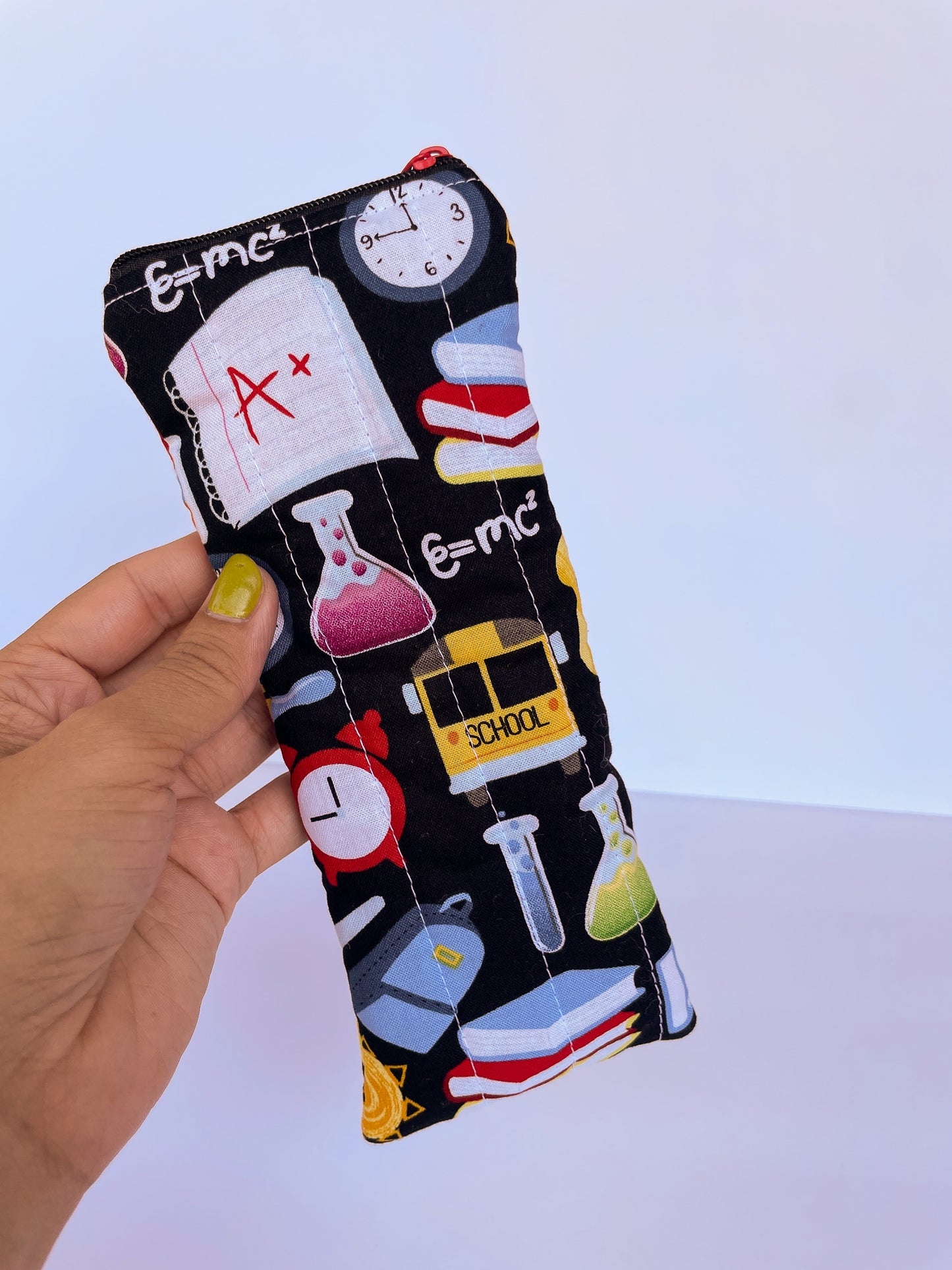Schools Days Pencil Pouch, Red Zipper
