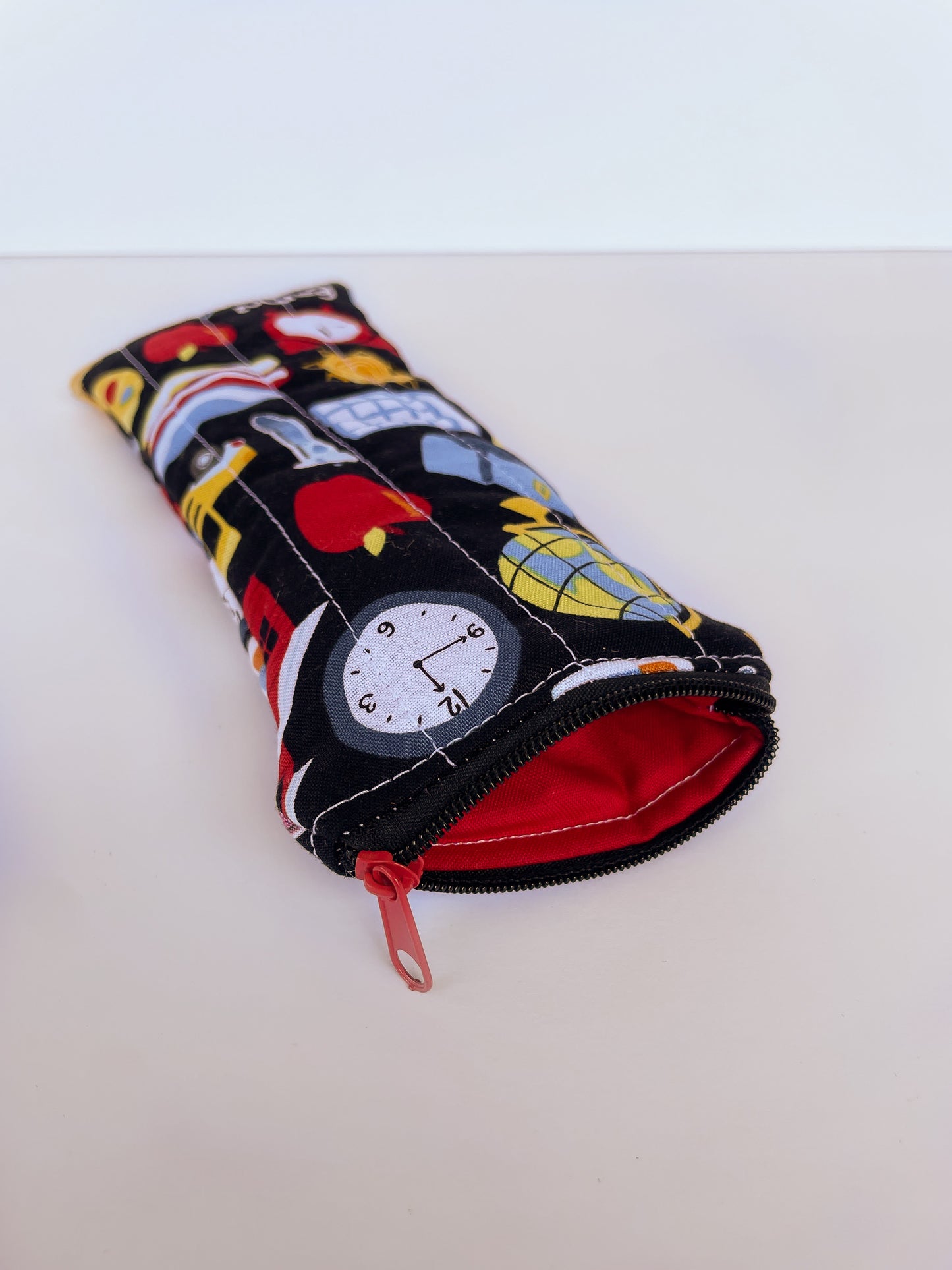 Schools Days Pencil Pouch, Red Zipper