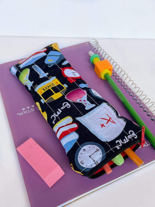 Schools Days Pencil Pouch, Red Zipper