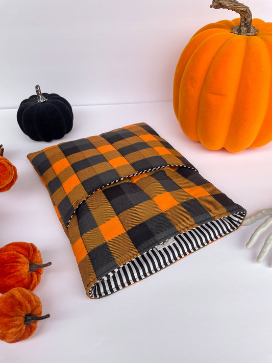 Halloween Gingham Book Sleeve Size Medium
